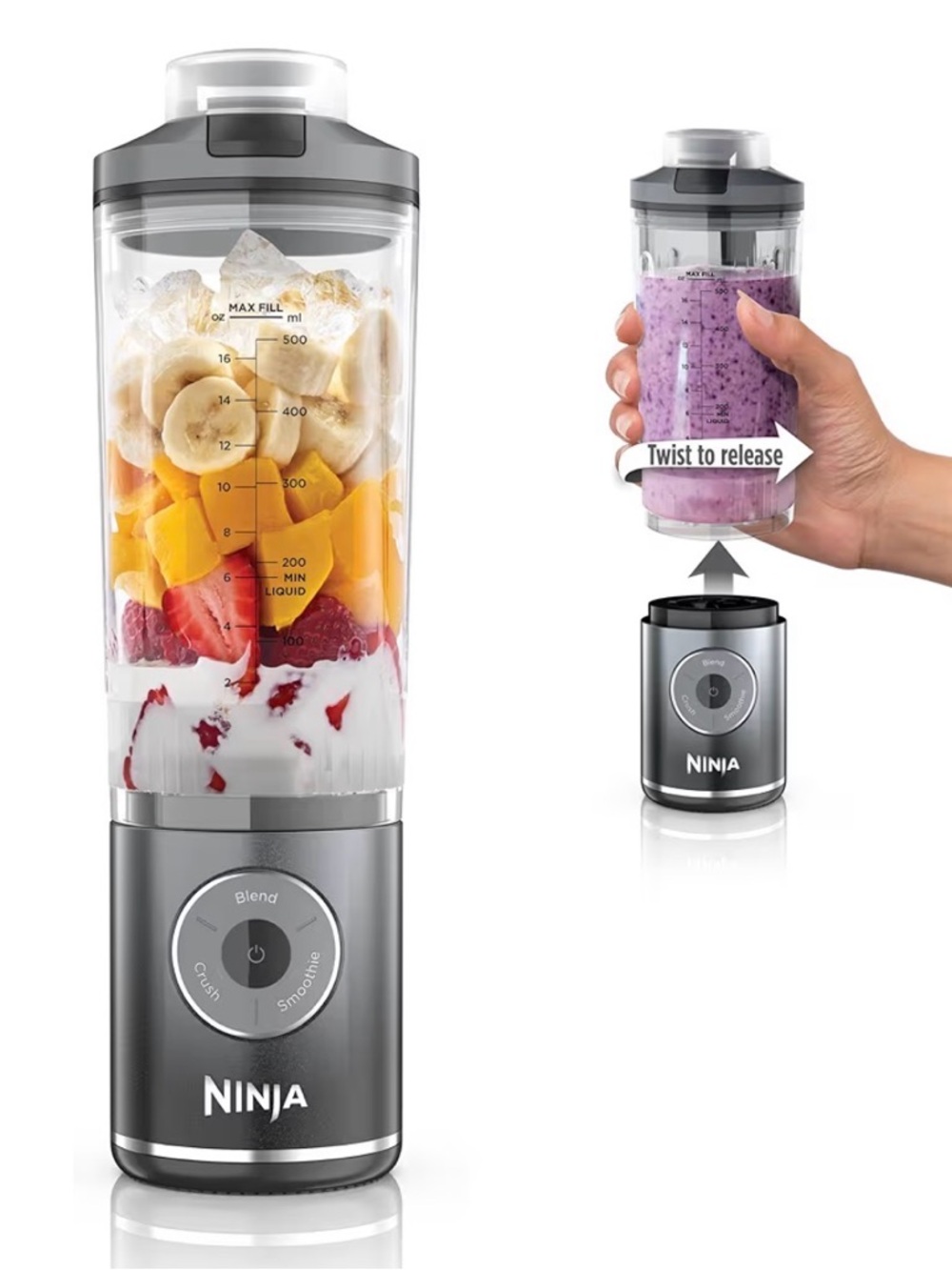 Ninja Personal Blender - Charcoal Gray Control Base